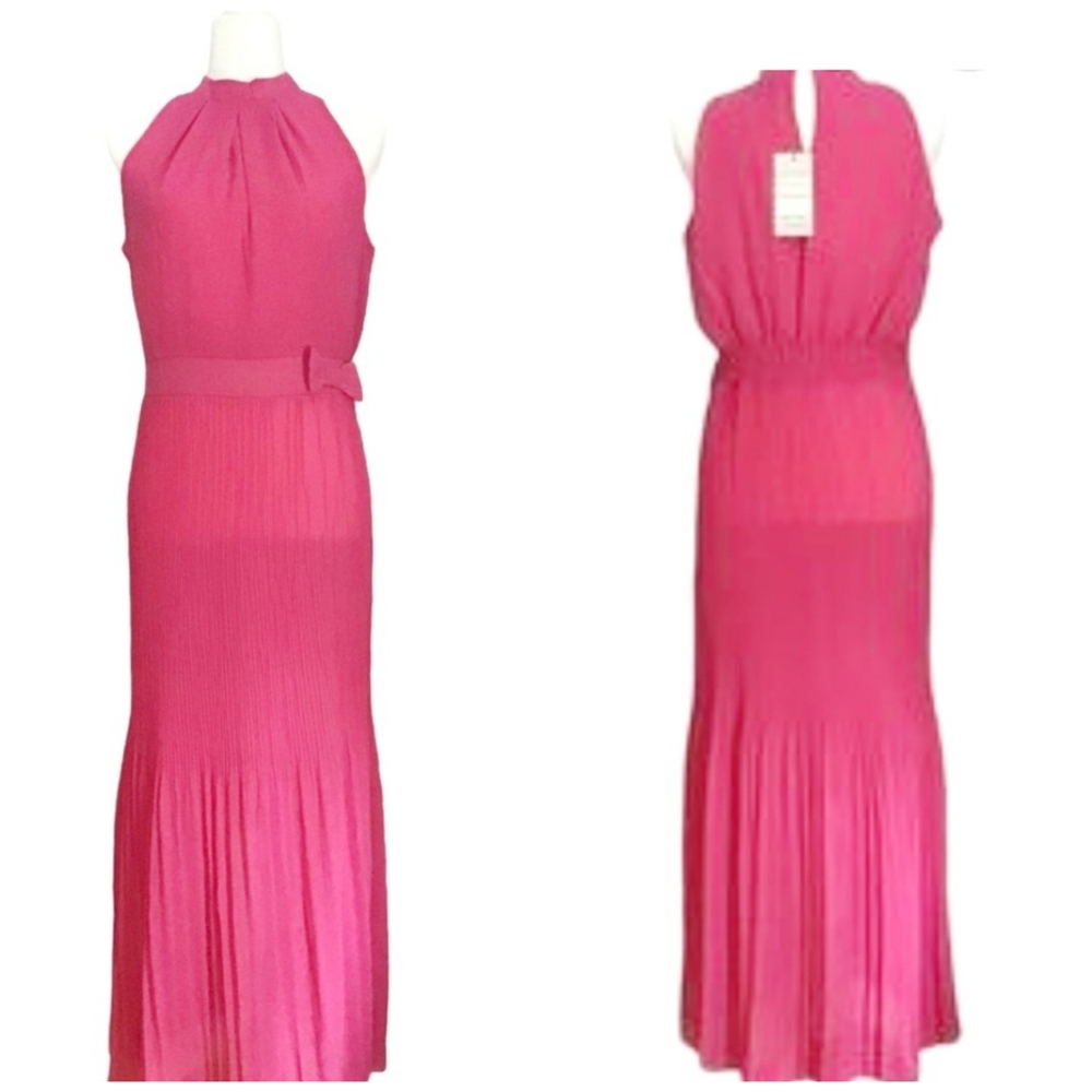 NWT Sara Corsi Fuschia Halter Maxi Dress